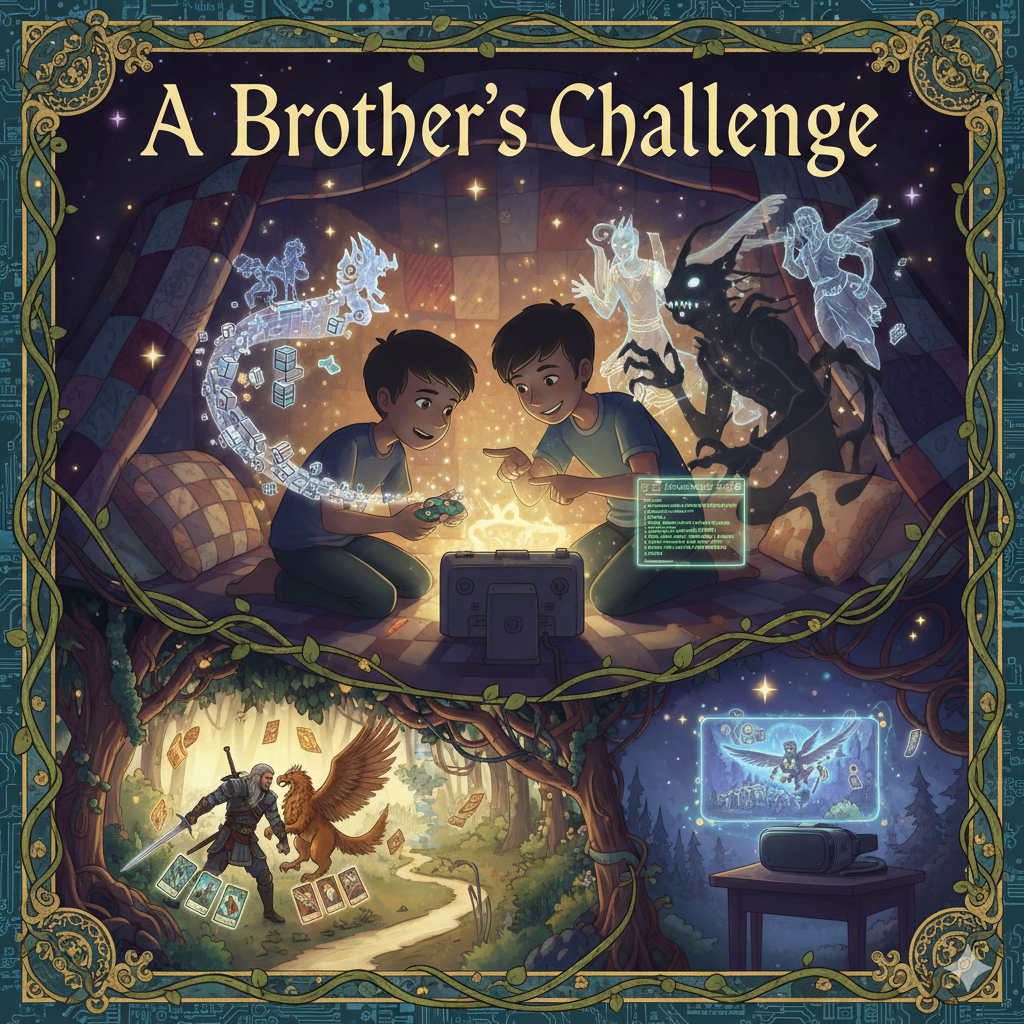 Cover illustration for literacy narrative A Brother’s Challenge