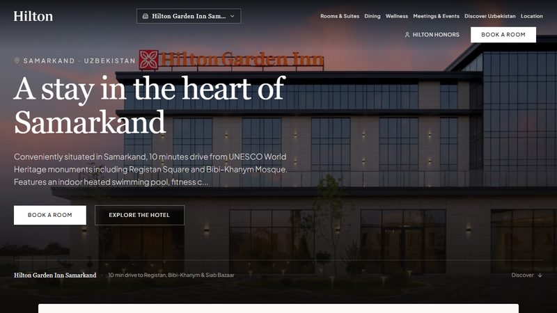 Screenshot of the Hilton Uzbekistan site