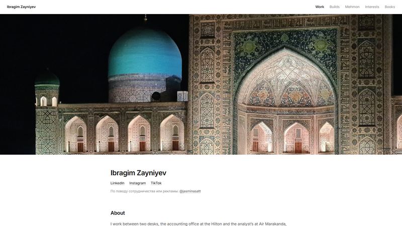 Screenshot of Ibragim Zayniyev's site