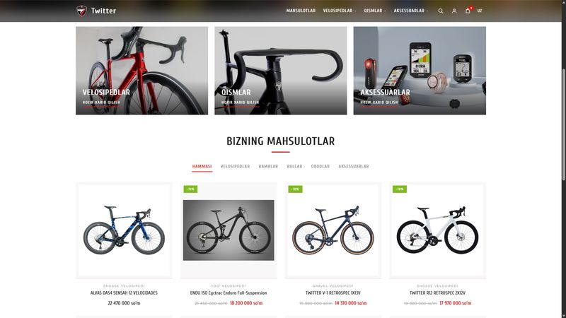 Screenshot of twitterbikes.uz